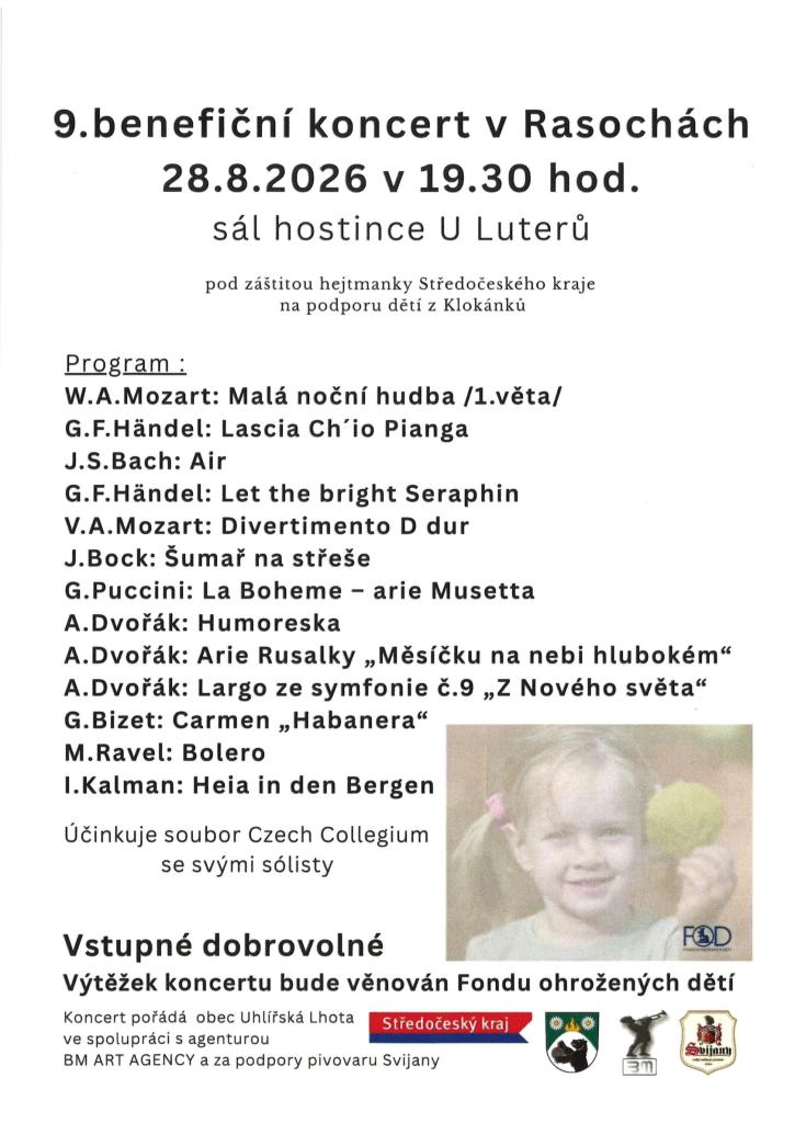 9.BENEFIČNÍ KONCERT V&nbsp;RASOCHÁCH