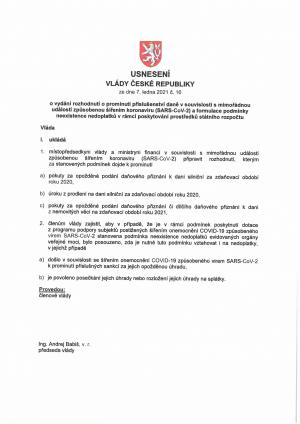 Usnesení vlády ze dne 7.1.2021