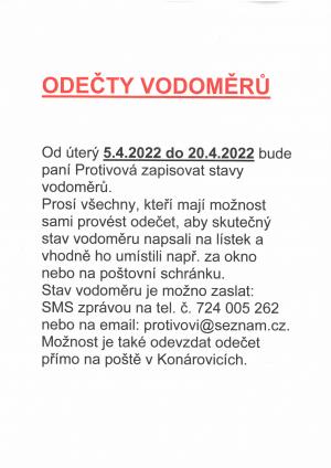 Odečty vodoměrů 1
