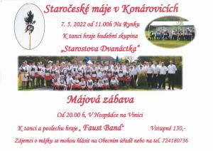 Staročeské máje v Konárovicích 7.5.2022 od 11:00 hod.