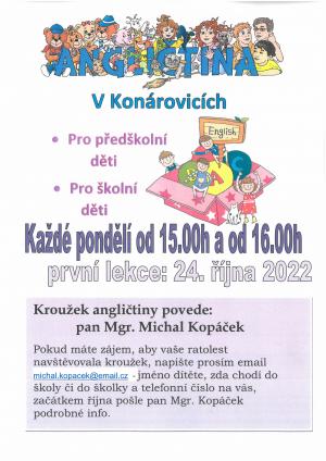 Angličtina pro děti, první lekce 24.10.2022