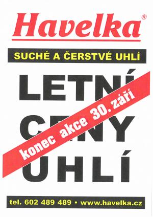 Uhelné sklady Havelka - suché a čerstvé uhlí. Konec akce 30.9.2022