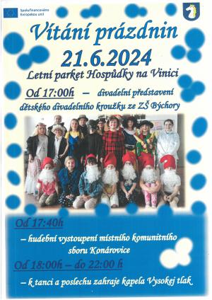 Vítání prázdnin 21.6.2024 - letní parket Hospůdky na Vinici