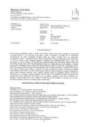 Rozhodnutí - uzavírka silnice č.II/322 ul.Třídvorská  do 22.7 - 13.12.2024